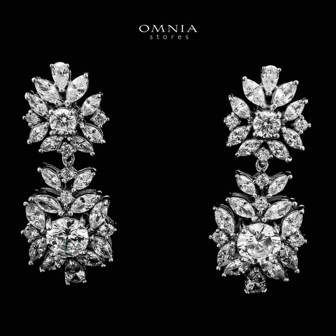 Omnia Nareen White Luxury Bridal Full Set in High Quality Zircon Stone Rhodium Plated - OMNIASTORES KSA