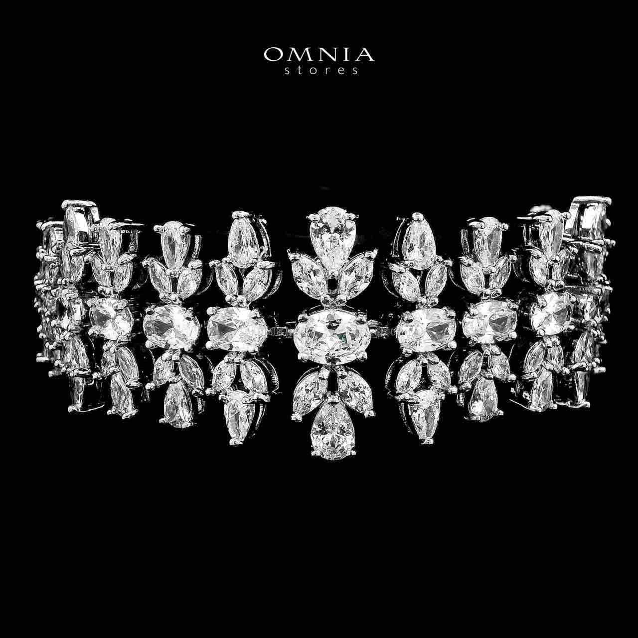 Omnia Dema White Luxury Bridal Full Set in High Quality Zircon Stone Rhodium Plated - OMNIASTORES KSA