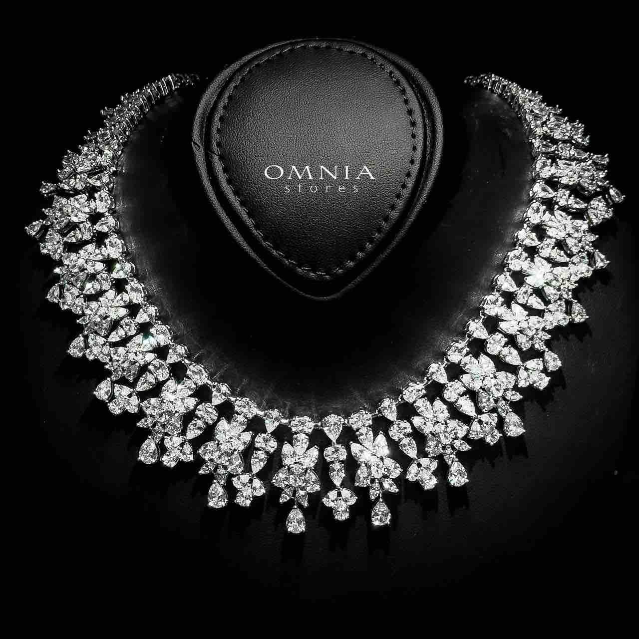 Omnia Dema White Luxury Bridal Full Set in High Quality Zircon Stone Rhodium Plated - OMNIASTORES KSA