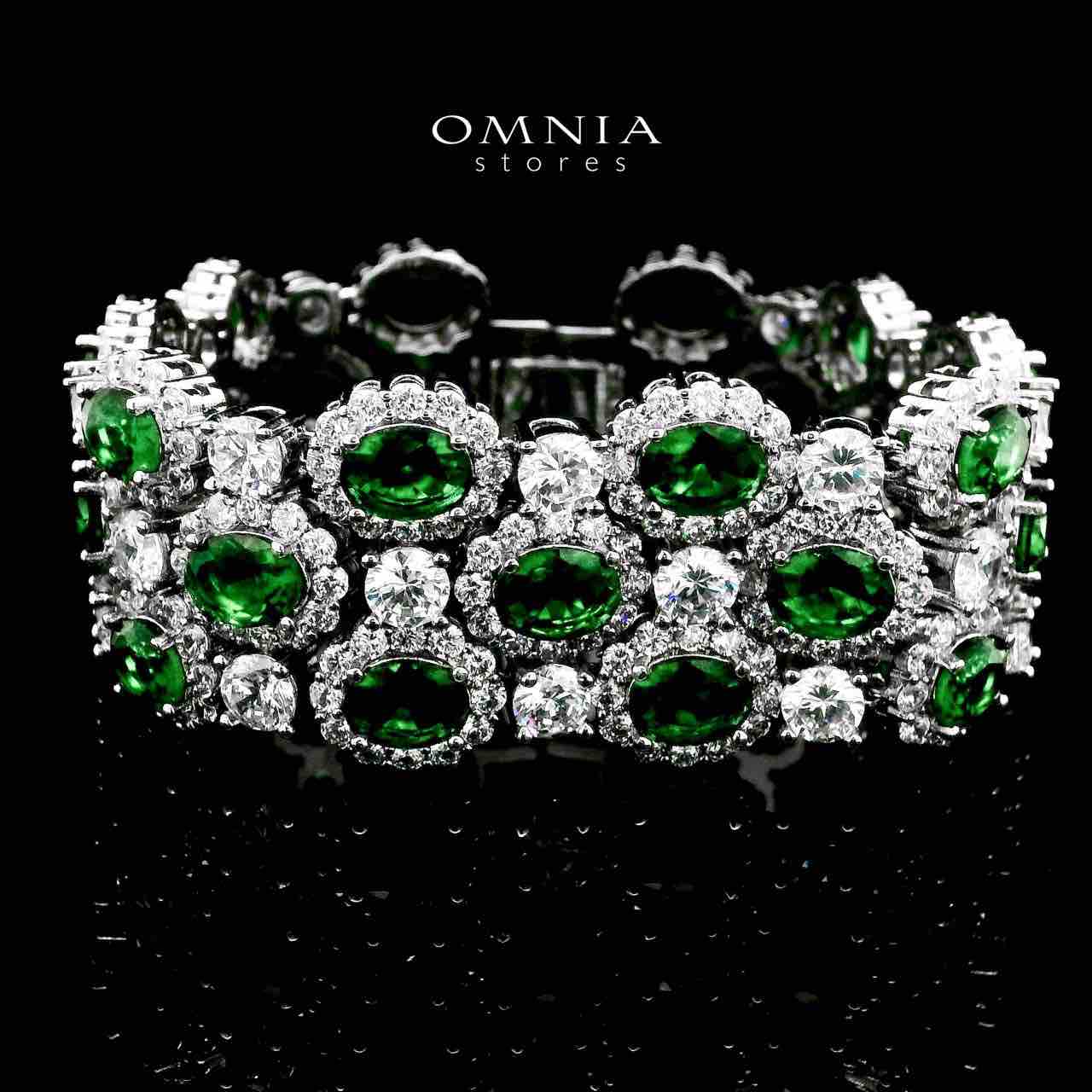Omnia Fairuz Green Bracelet Set in High Quality Zircon Stone in Tarnish Resistant Plating - OMNIASTORES KSA