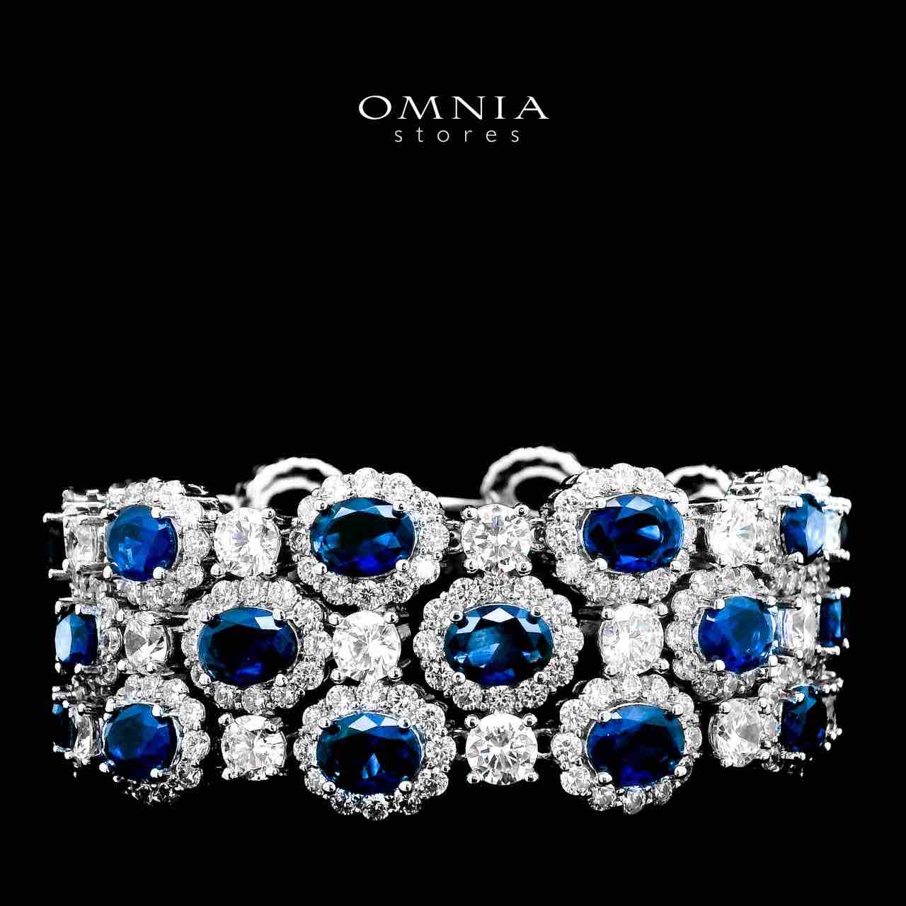 Omnia Fairuz Blue Bracelet Set in High Quality Zircon Stone in Tarnish Resistant Plating - OMNIASTORES KSA