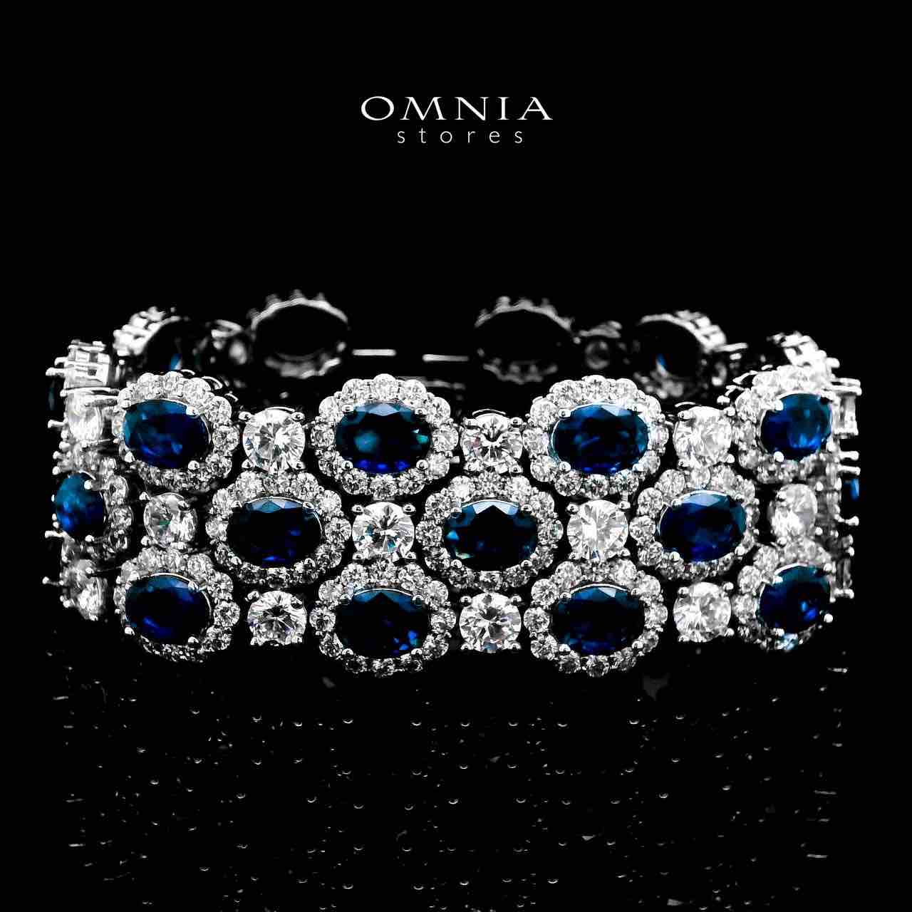 Omnia Fairuz Blue Bracelet Set in High Quality Zircon Stone in Tarnish Resistant Plating - OMNIASTORES KSA