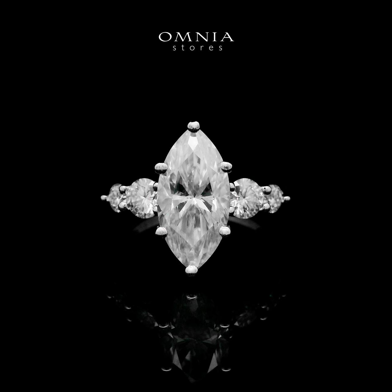 Omnia Hadiya Marquise Moissanite Ring – Certified 925 Sterling Silver Royal Cut