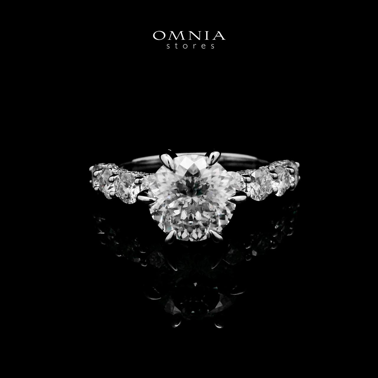 Omnia Fidaa White Ring 92.5 Silver Certified in High Quality Moissanite Stone