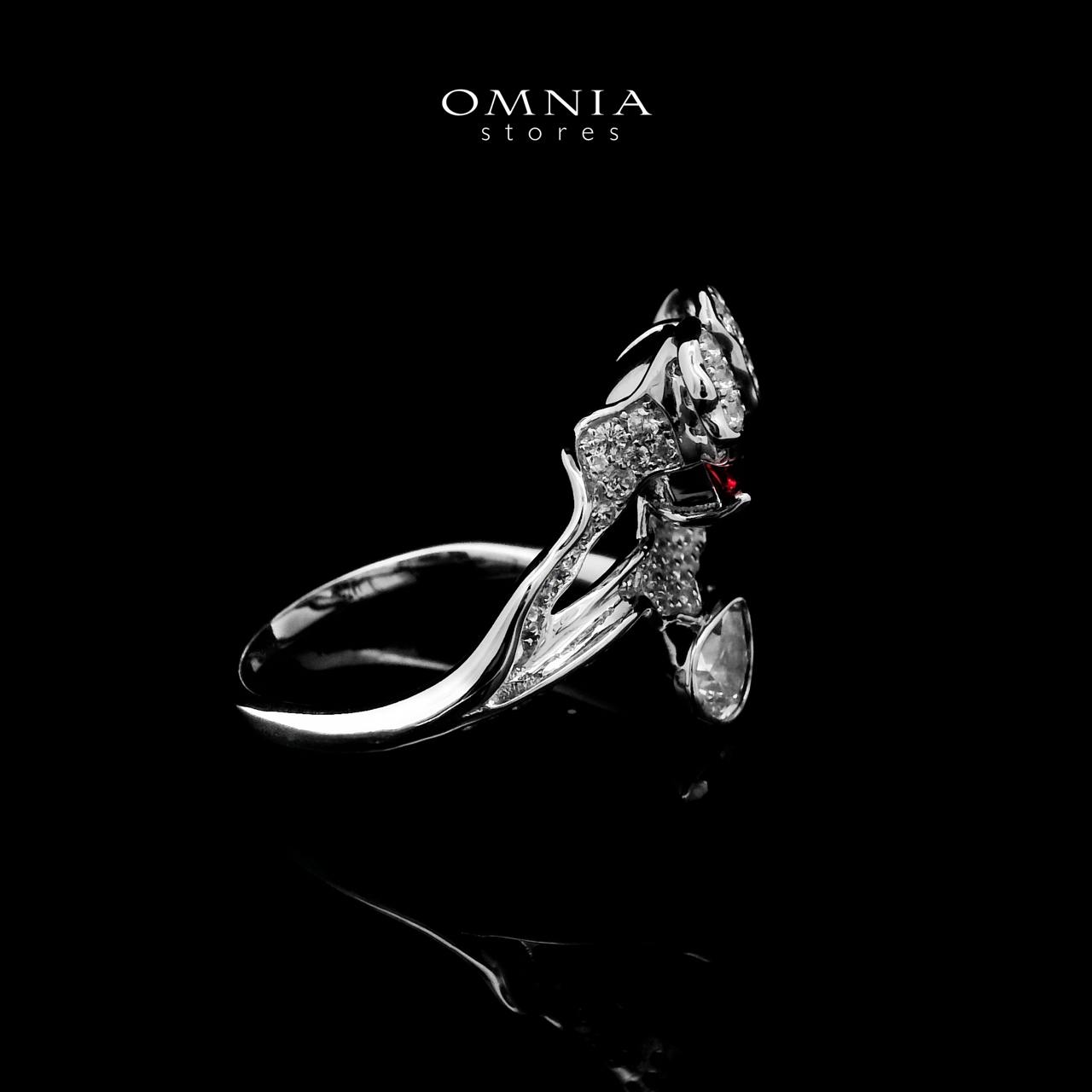 Omnia Jameela Red Ring 92.5 Silver Certified in High Quality Lab Grown Ruby Stone