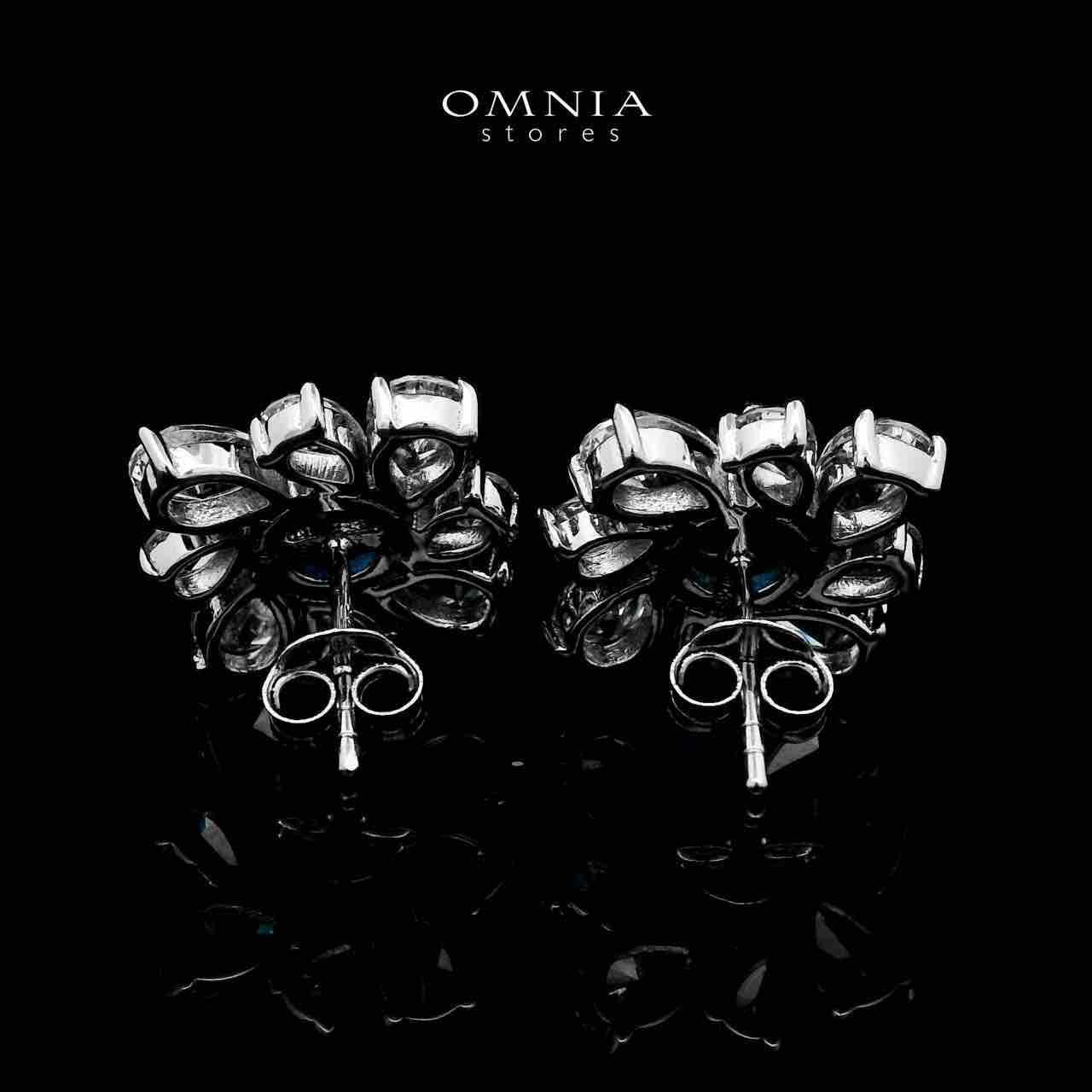 Omnia Jinan Earrings 925 Silver in GRC Certifited High Quality Sapphire Blue Lab Grown Stones