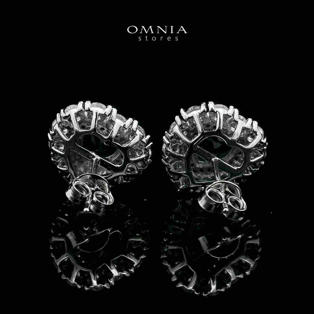 Omnia Mahasin Blue Heart Shape Earrings in 925 Silver With High Quality GRC Certified Sapphire Blue Lab Grown Stones