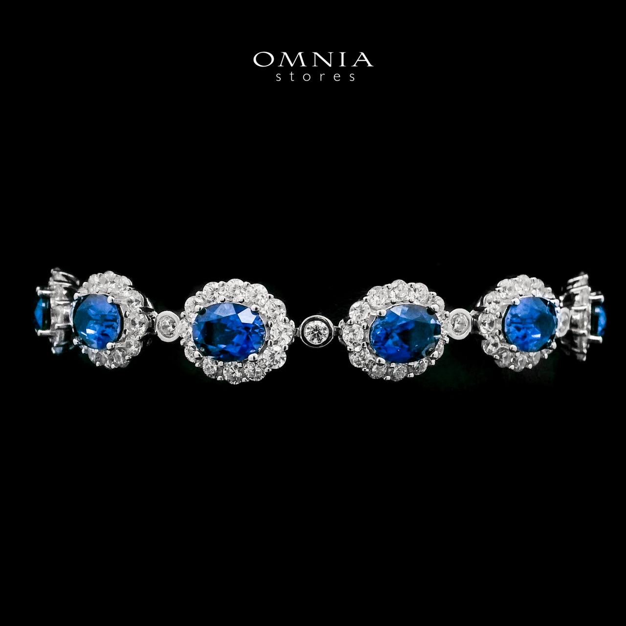 Omnia Mahasin Blue Bracelet 925 Silver Certified in High Quality Lab-Grown Sapphire Stone - OMNIASTORES UAE