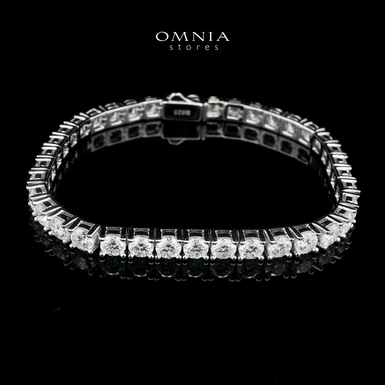 Omnia Mayada Tennis Bracelet 925 Silver in High Quality Moissanite Stone 4mm