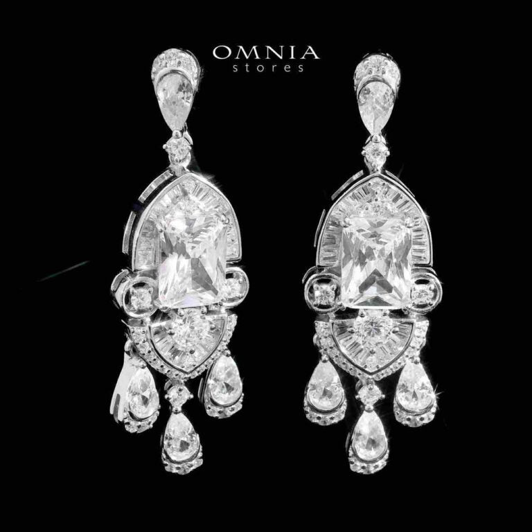 Shimaa White Bridal Jewelry Set Premium Rhodium-Plated High-Quality Zircon Stones - OMNIASTORES KSA