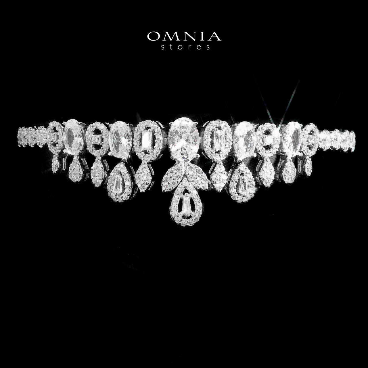 Omnia Nihal White Bridal Full Set in 925 Silver High Quality Simulated Diamonds