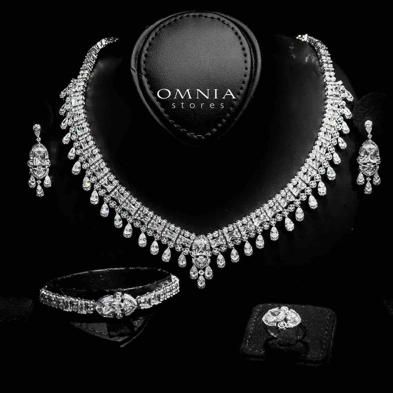 Shimaa White Bridal Full Set in 925 Silver High Quality Simulated Diamonds - OMNIASTORES UAE