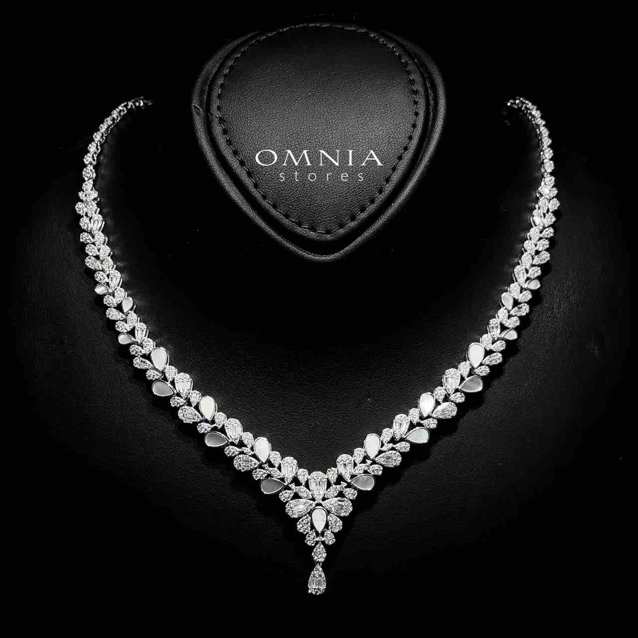Omnia Qamar White Bridal Full Set in 925 Silver High Quality Simulated Diamonds