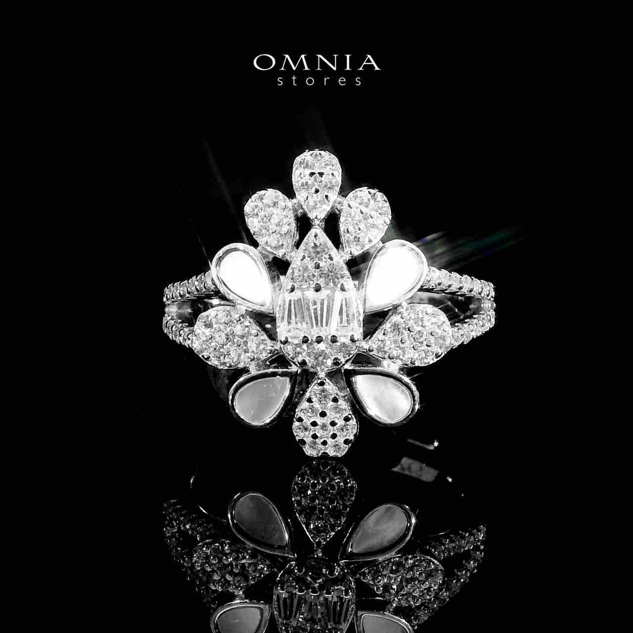 Omnia Qamar White Bridal Full Set in 925 Silver High Quality Simulated Diamonds