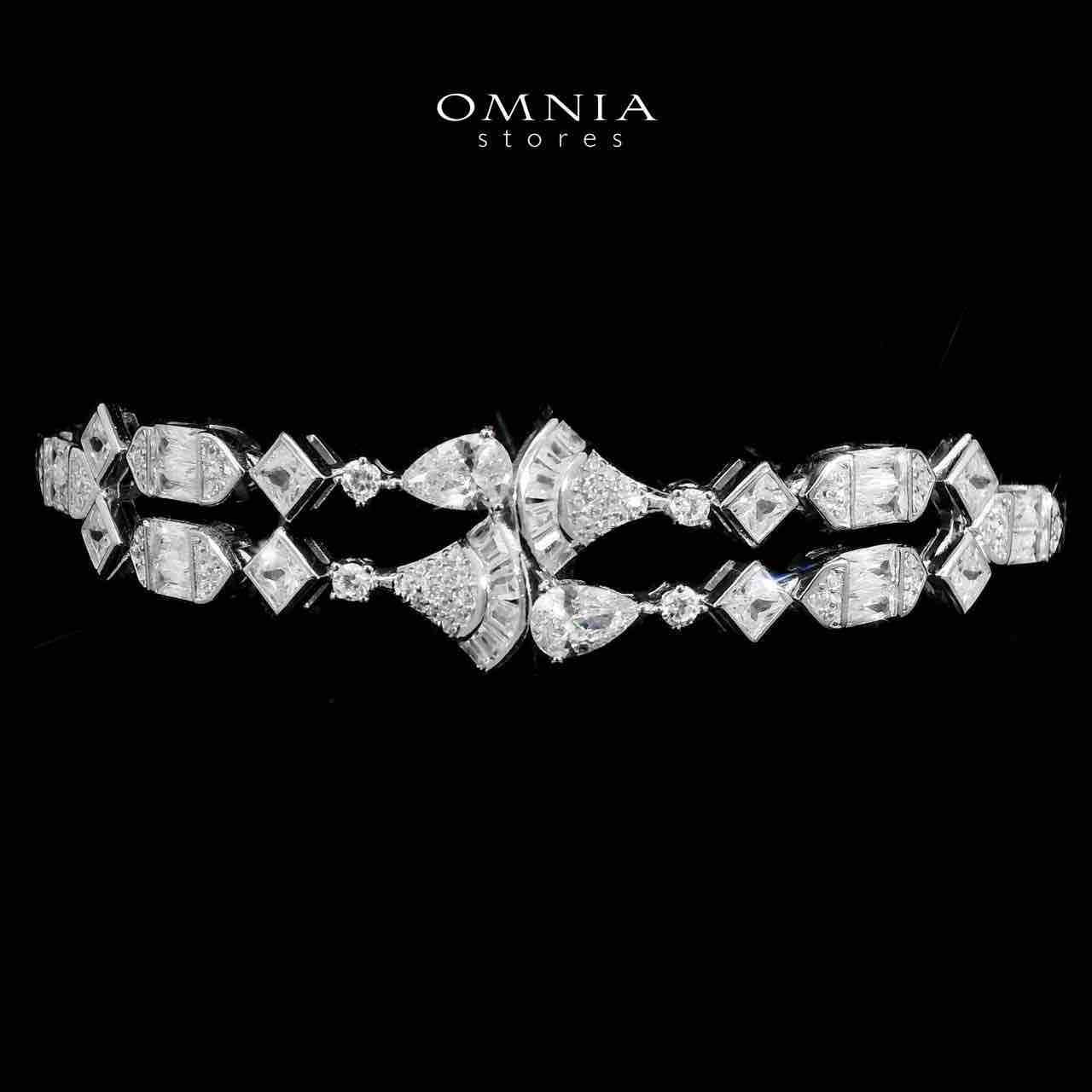 Omnia Raihana White Bridal Full Set in 925 Silver High Quality Simulated Diamonds