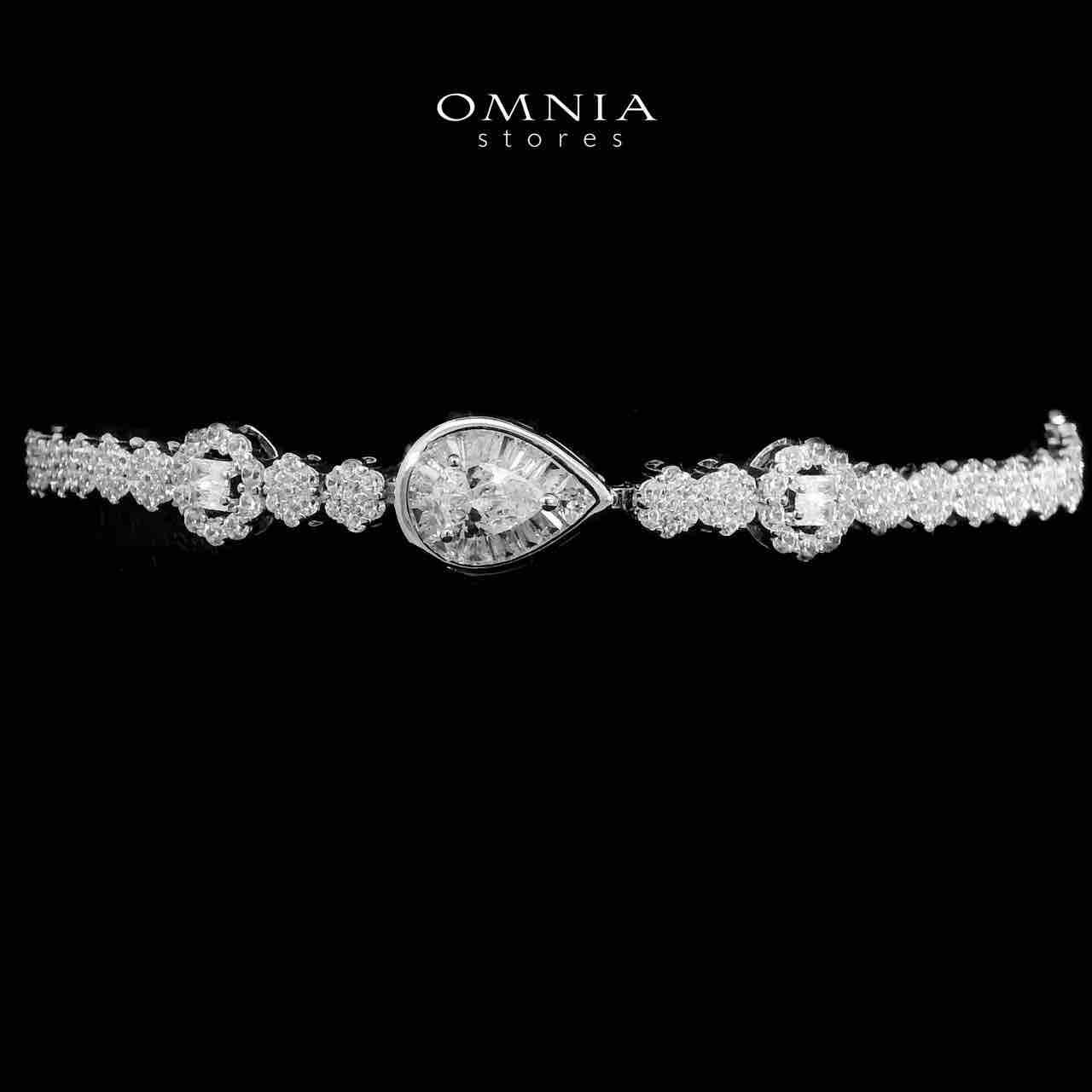 Omnia Sabeen White Bridal Full Set in 925 Silver High Quality Simulated Diamonds