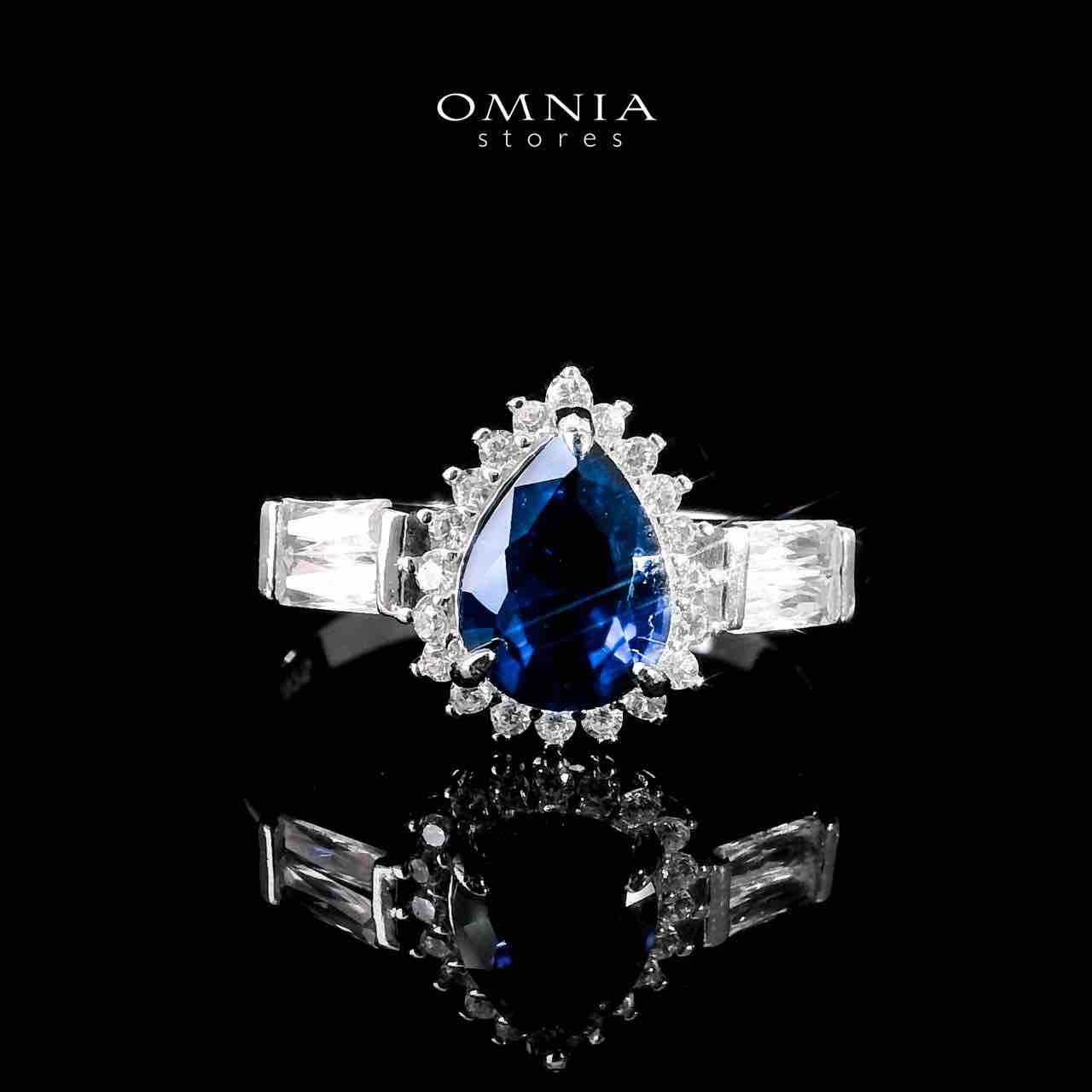 Omnia Milena Blue Bridal Full Set in 925 Silver High Quality Simulated Diamonds