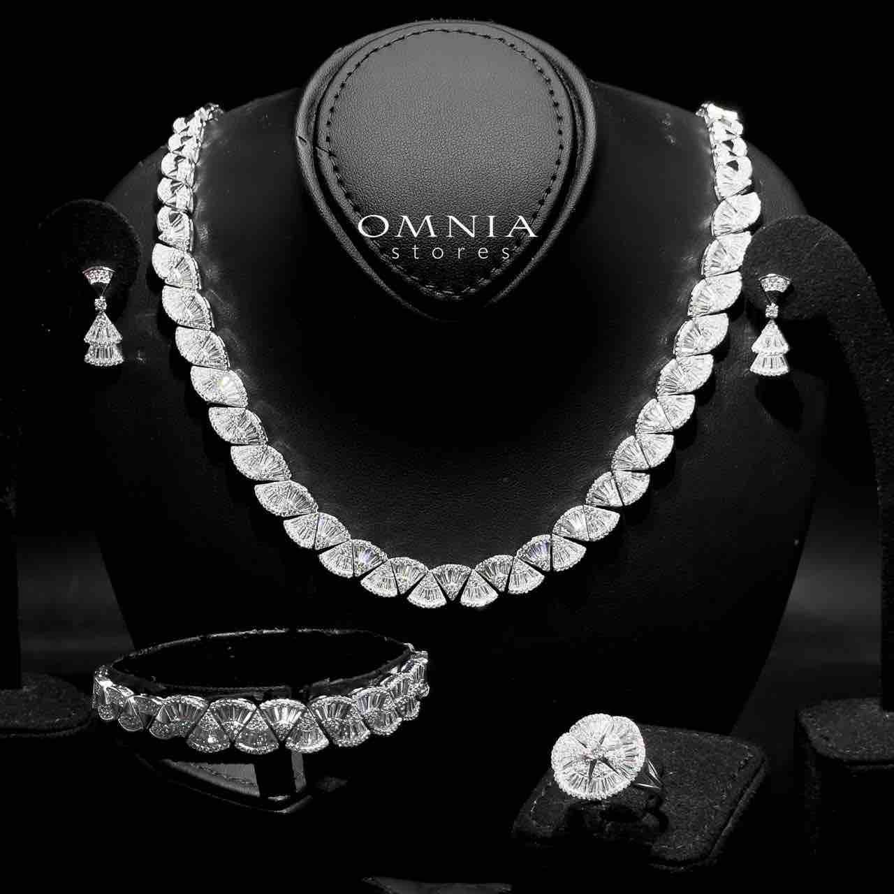 Omnia Sumaya White Bridal Full Set in 925 Silver High Quality Simulated Diamonds - OMNIASTORES UAE