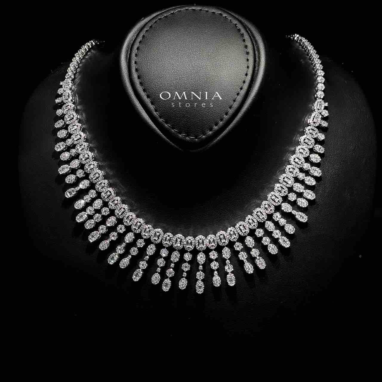 Omnia Leen White Luxury Bridal Full Set in High Quality Zircon Stone Rhodium Plated - OMNIASTORES KSA