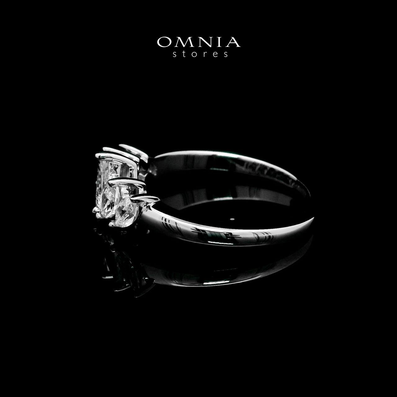 Lamiaa Glint White Ring In 925 Silver High Quality Simulated Diamonds