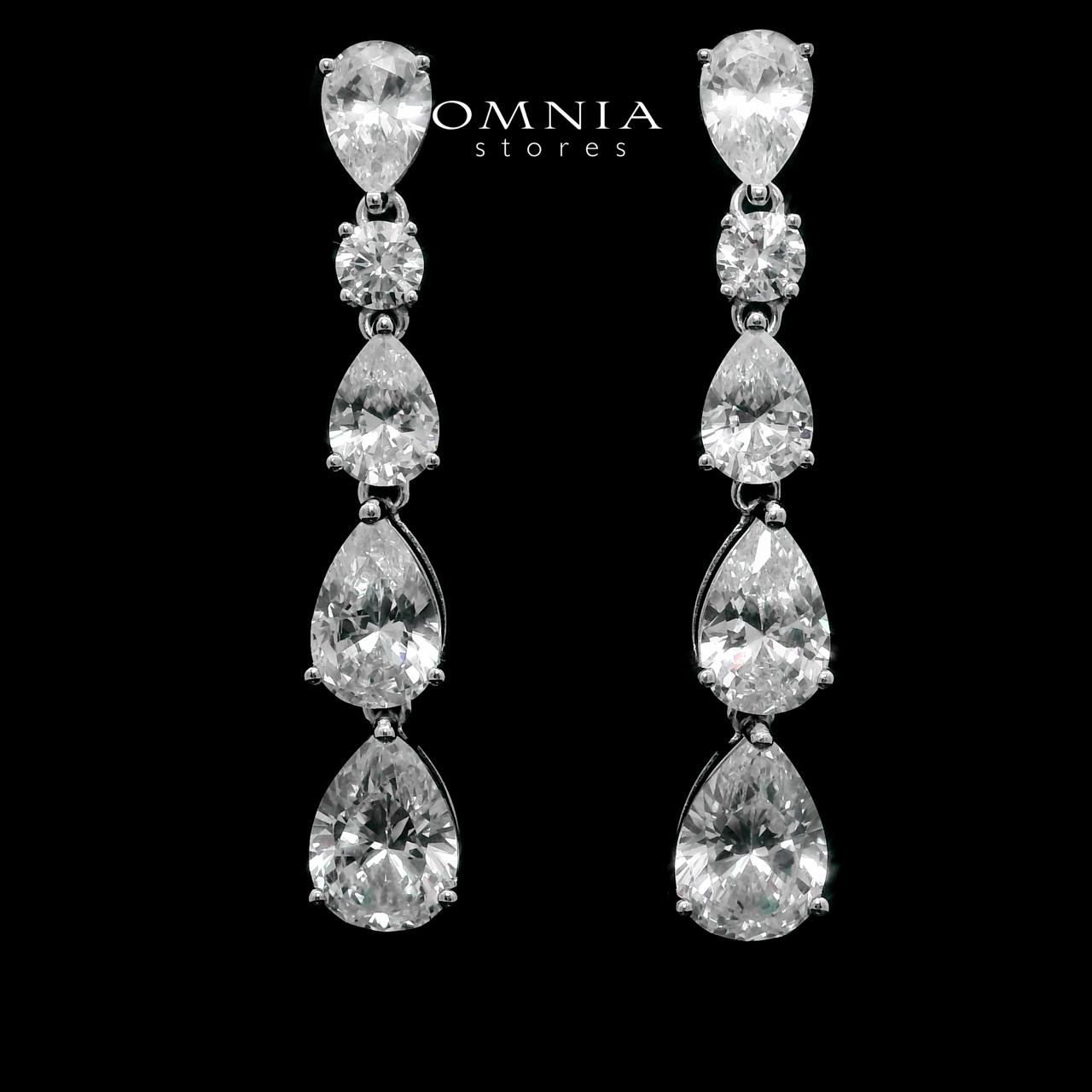 Hayaa Elegance Drop Earrings In 925 Silver High Quality Simulated Diamonds - OMNIASTORES UAE