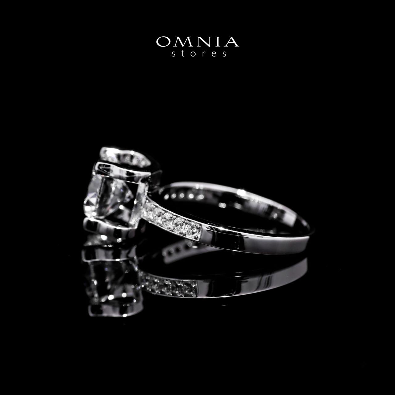 Serina White Ring in 925 Silver with High-Quality Simulated Diamonds