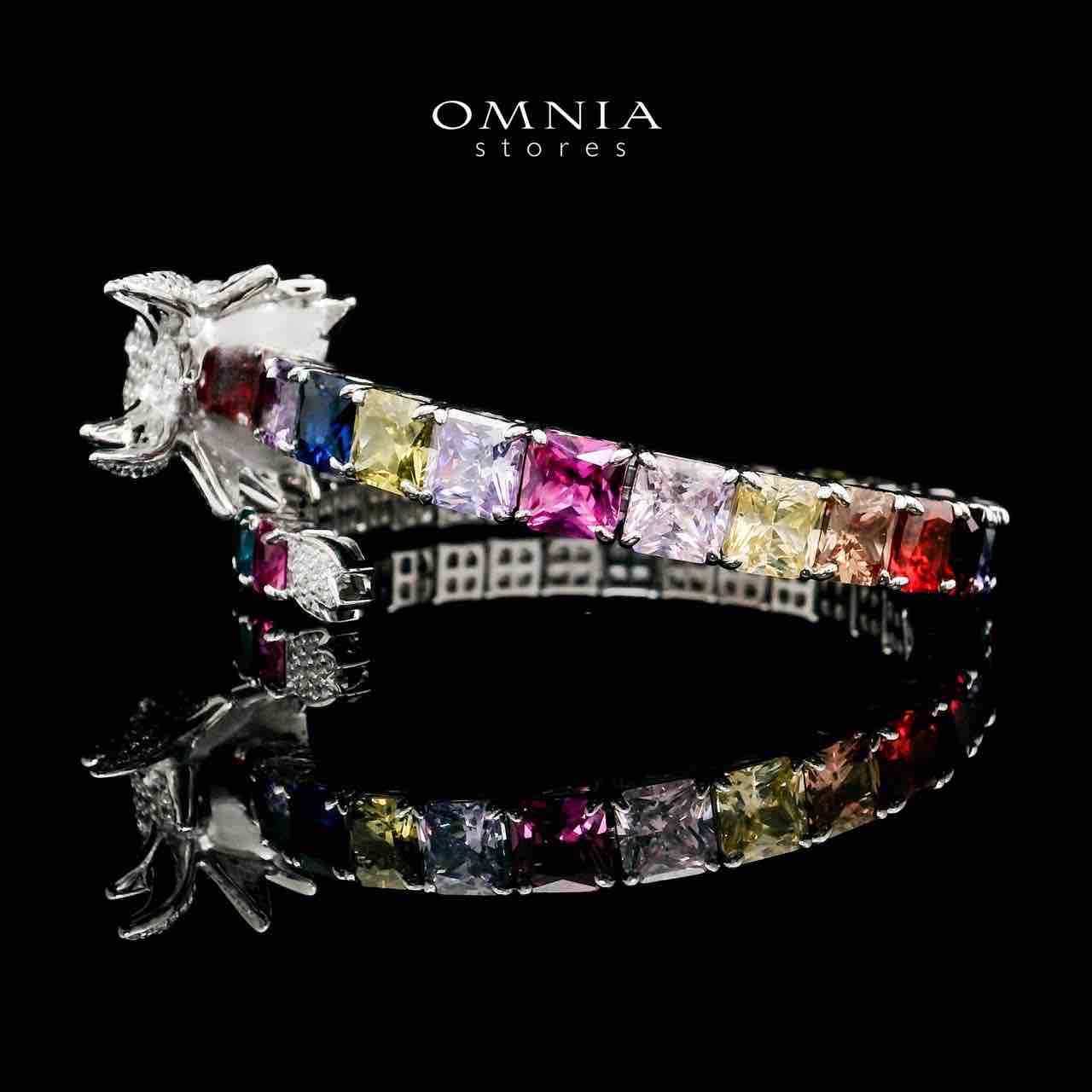 Aya Shine Dragon Design Multicolor Bangle in 925 Silver with High-Quality Simulated Diamonds