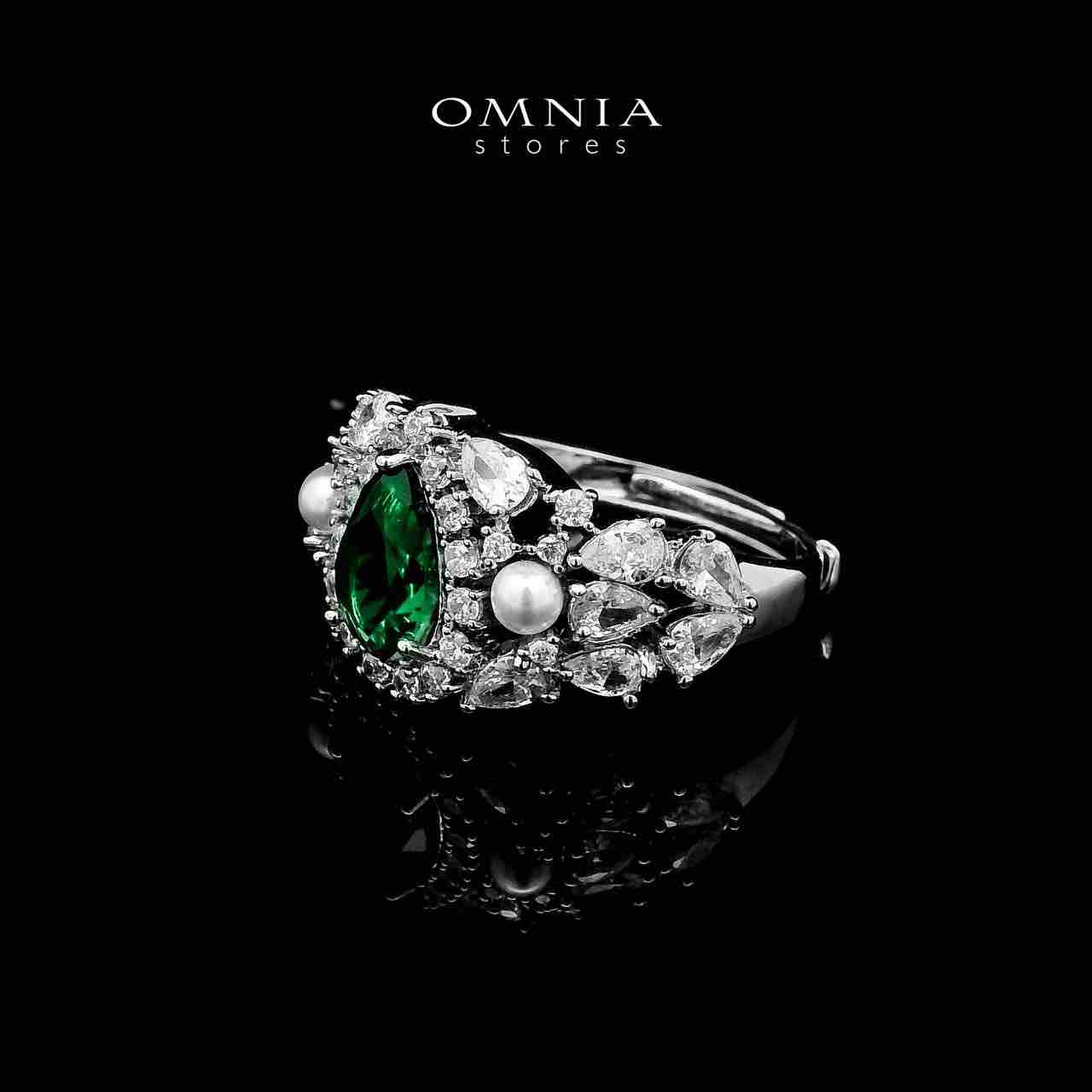 Omnia Aiyesha Green Bridal Full Set in High Quality Zircon Stone in Rhodium Plated
