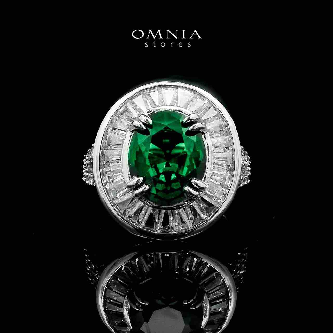 Omnia Hayah Green Bridal Full Set in High Quality Zircon Stone in Rhodium Plated - OMNIASTORES UAE