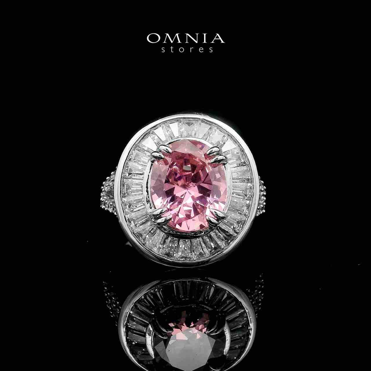 Omnia Hayah Pink Bridal Full Set in High Quality Zircon Stone in Rhodium Plated - OMNIASTORES UAE
