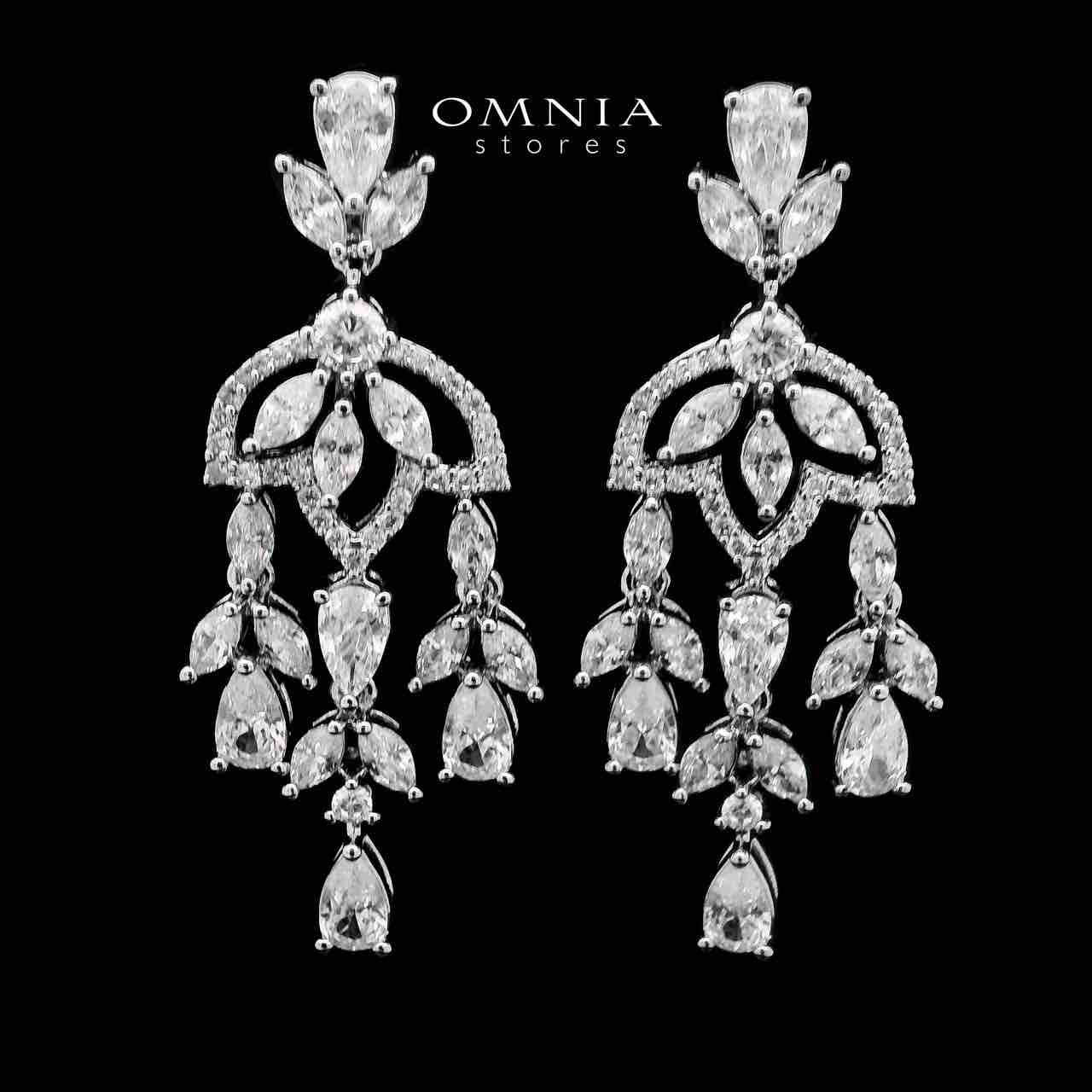 Ahoo White Bridal Long chain Set Accessories High Quality Zircon Stone In Rhodium Plated