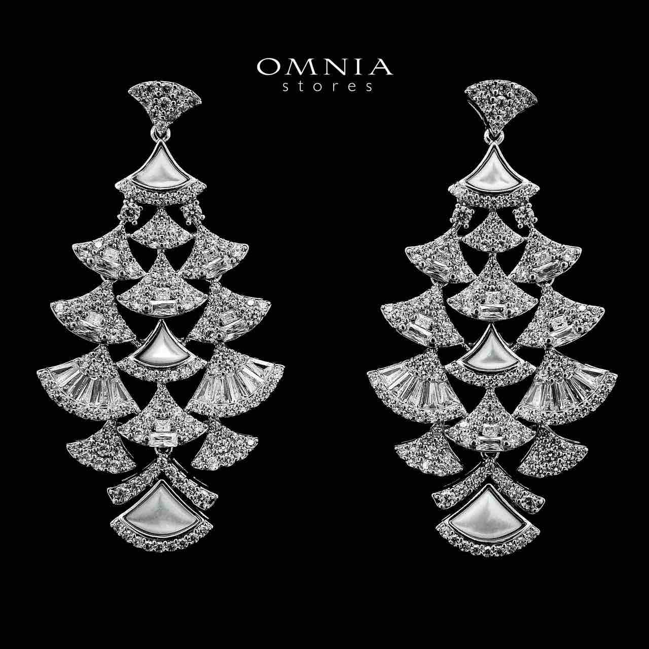 Omnia Bita White Bridal Full Set in High Quality Zircon Stone in Rhodium Plated - OMNIASTORES KSA