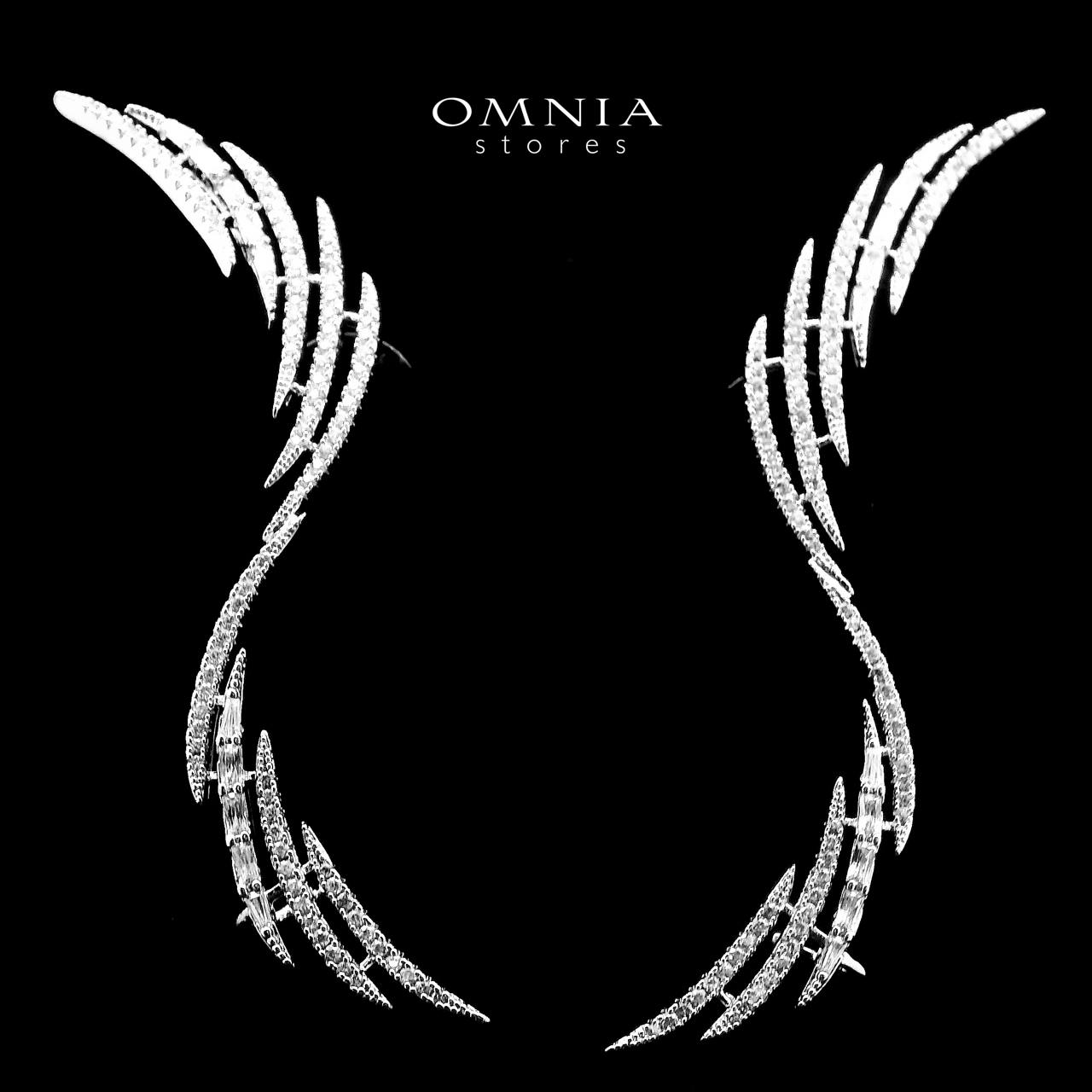 Forough Silver Color Earrings in High Quality Zircon Stone in Rhodium Plated - OMNIASTORES UAE