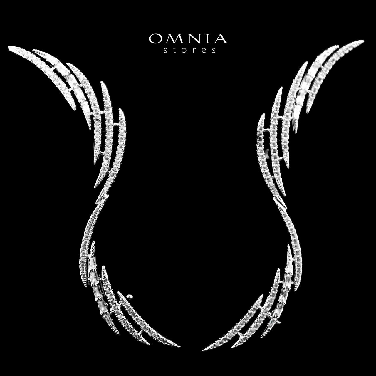 Forough Silver Color Earrings in High Quality Zircon Stone in Rhodium Plated - OMNIASTORES UAE