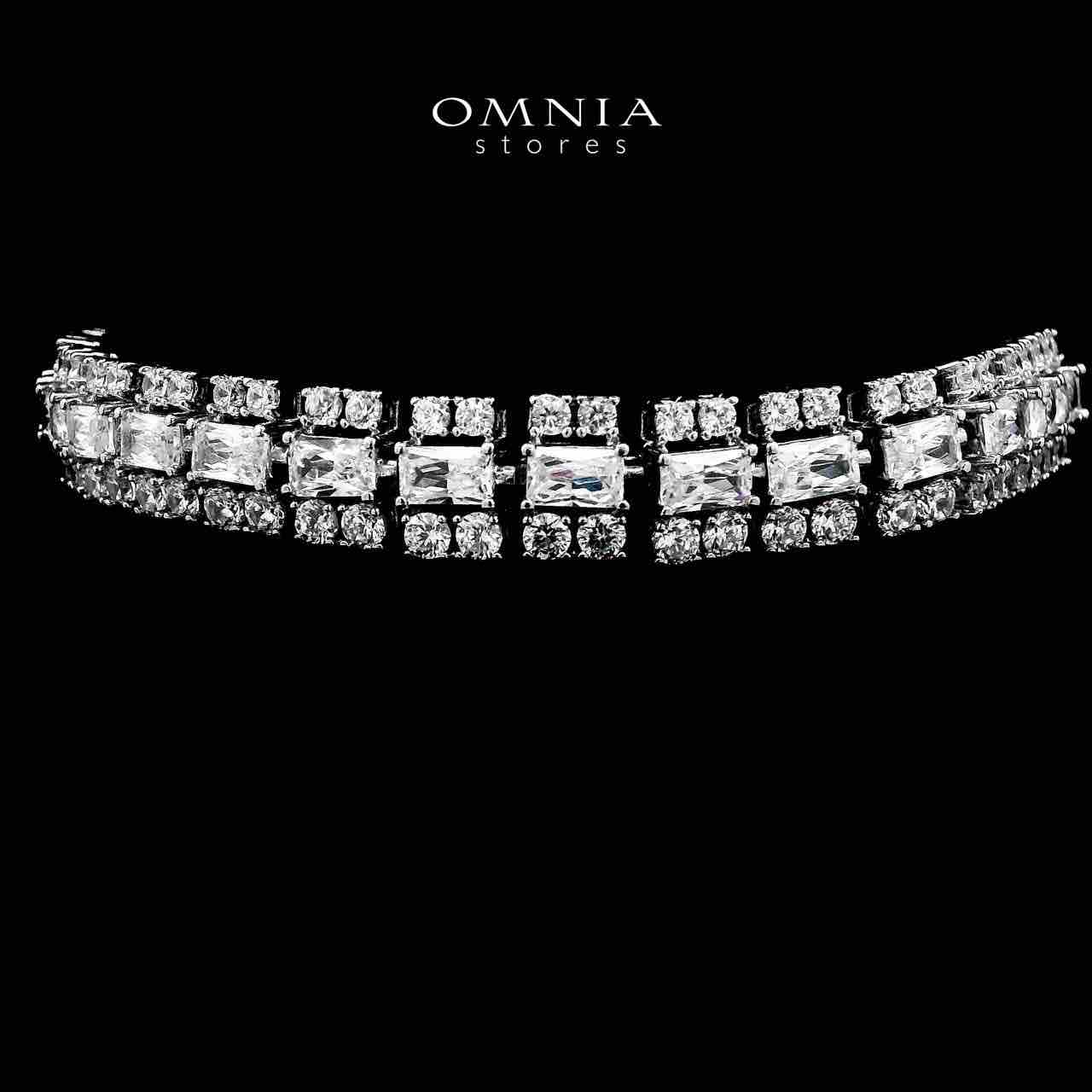 Omnia Hedieh White Bridal Full Set in High Quality Zircon Stone in Rhodium Plated - OMNIASTORES UAE