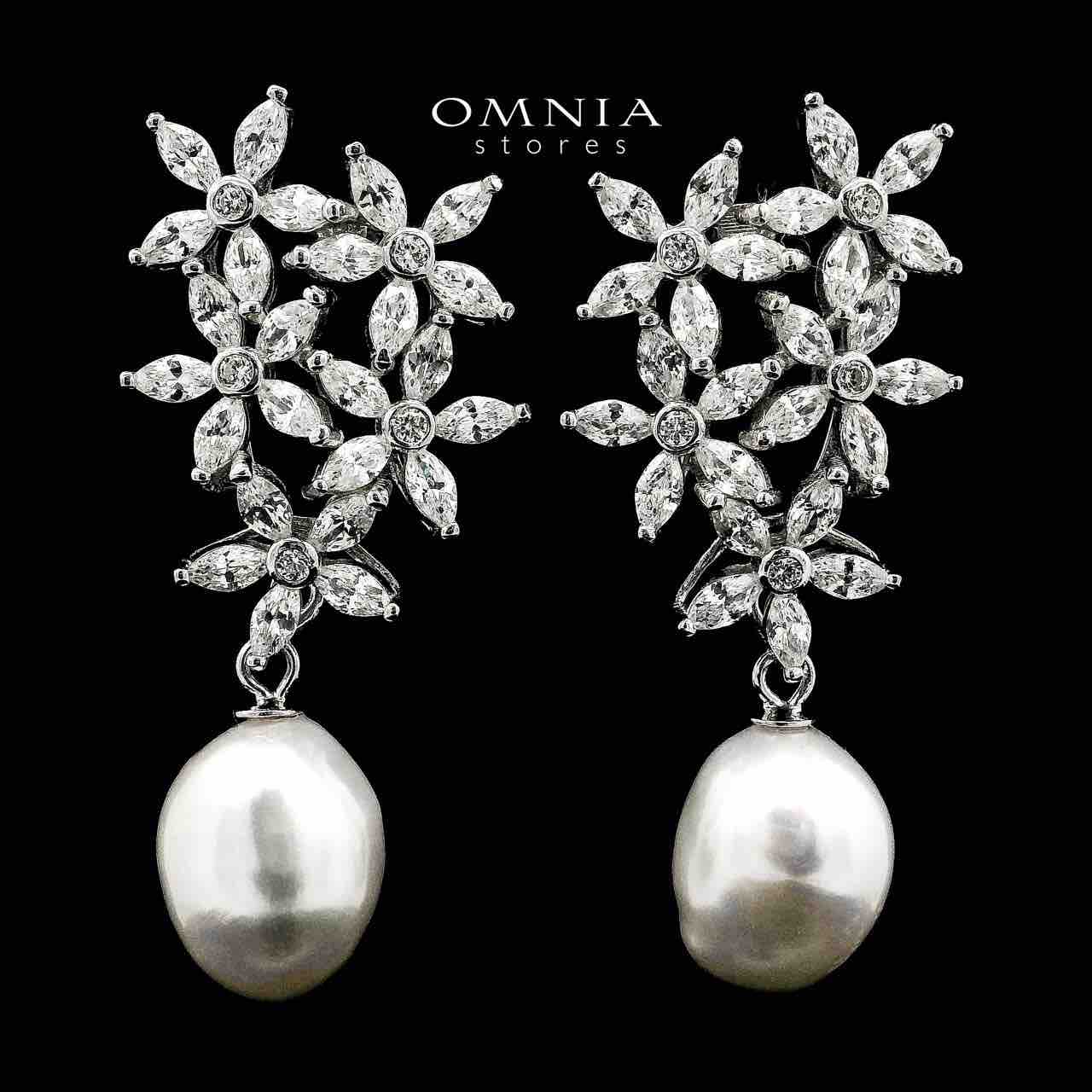 Omnia Katayoun Fresh Real Water Pearl Necklace and Earrings Set in 925 Silver Accessories With High Quality Simulated Diamonds