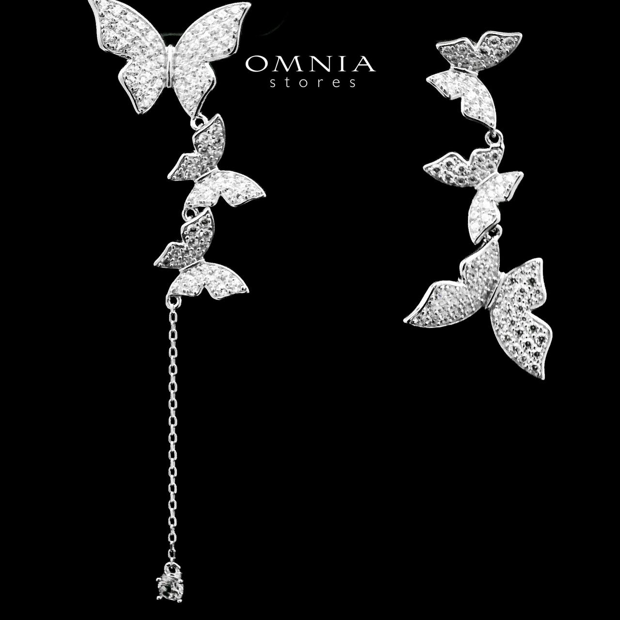 Mahtab Butterfly Earrings In 925 Silver High Quality Simulated Diamonds
