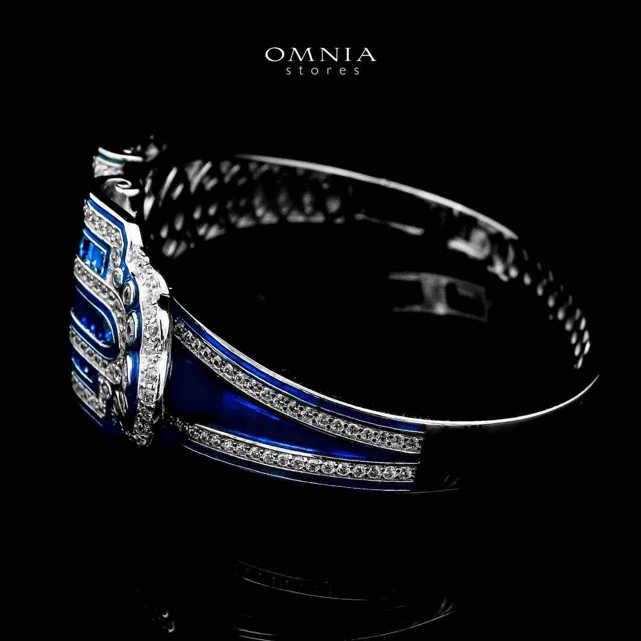 Omnia Roya Blue Bracelet in 925 Silver with High Quality Simulated Diamonds