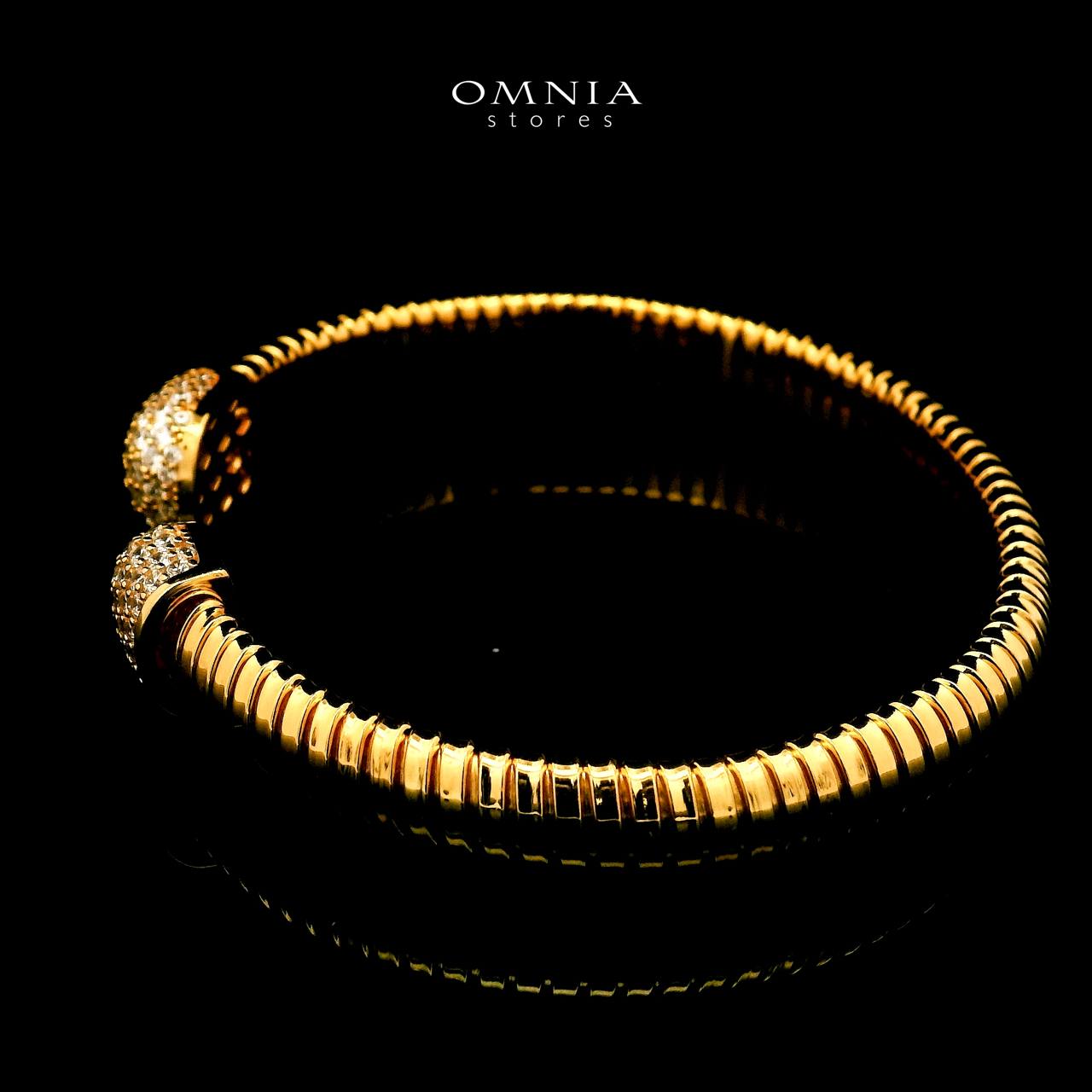 Omnia Ghida Golden Bracelet in 925 Silver with High-Quality Simulated Diamonds