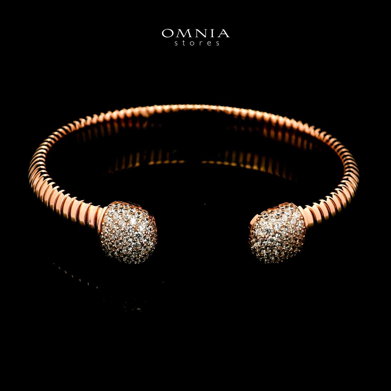 Omnia Ghida Rose Gold Bracelet in 925 Silver with High-Quality Simulated Diamonds