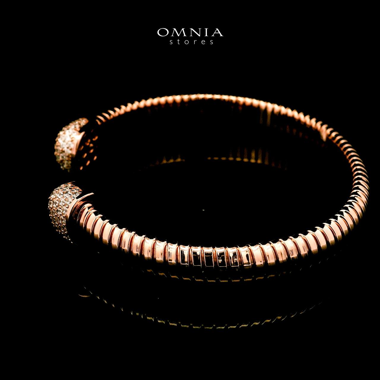 Omnia Ghida Rose Gold Bracelet in 925 Silver with High-Quality Simulated Diamonds