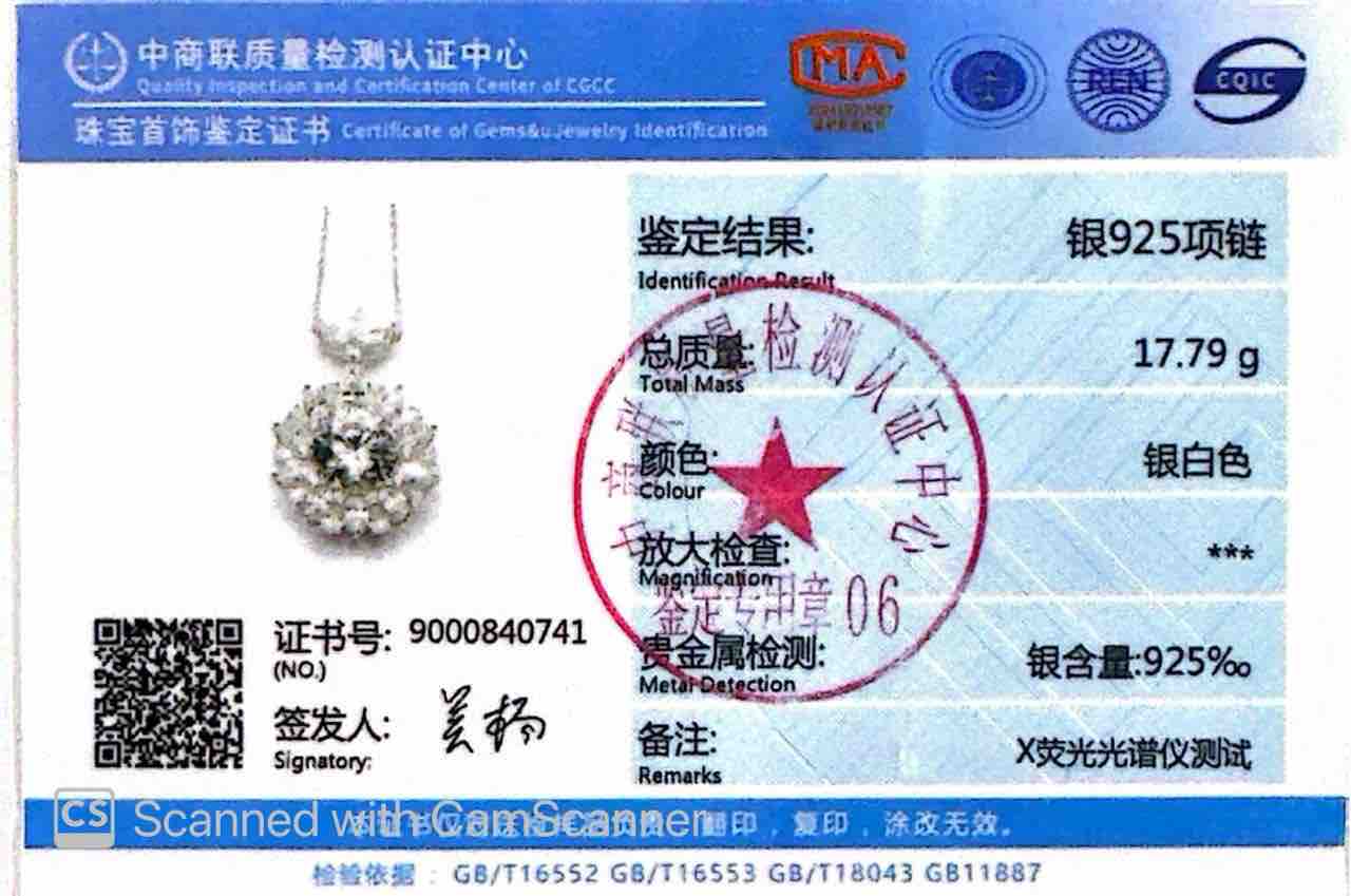 Omnia Juman Silver Necklace In 925 Silver Certified High Quality Lab Grown Stones
