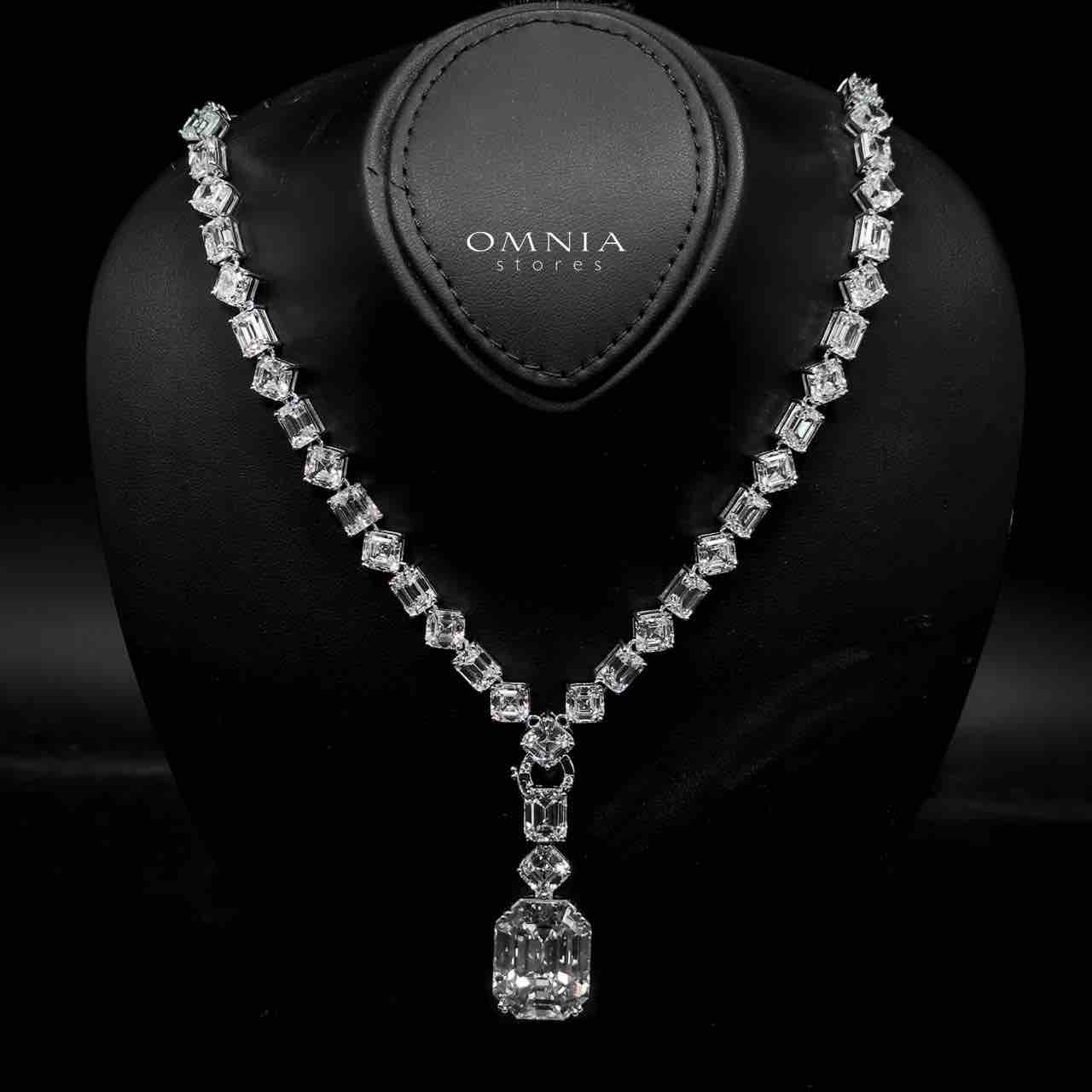 Omnia Zimal Silver Necklace In 925 Silver Certified High Quality Lab Grown Stones - OMNIASTORES UAE