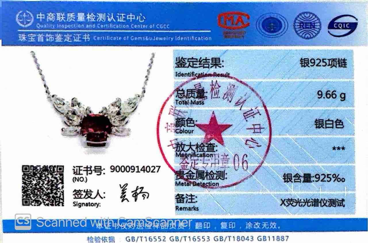 Omnia Haleema Silver With Red Pendant Necklace In 925 Silver Certified High Quality Lab Grown Stones
