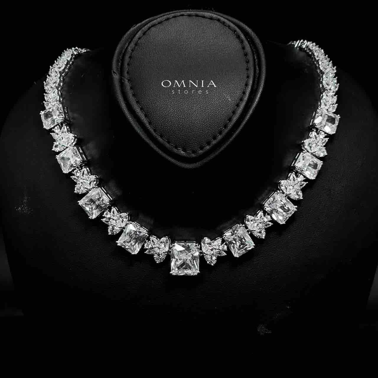 Omnia Amelia White Bridal Full Set in High Quality Simulated Diamonds - OMNIASTORES UAE