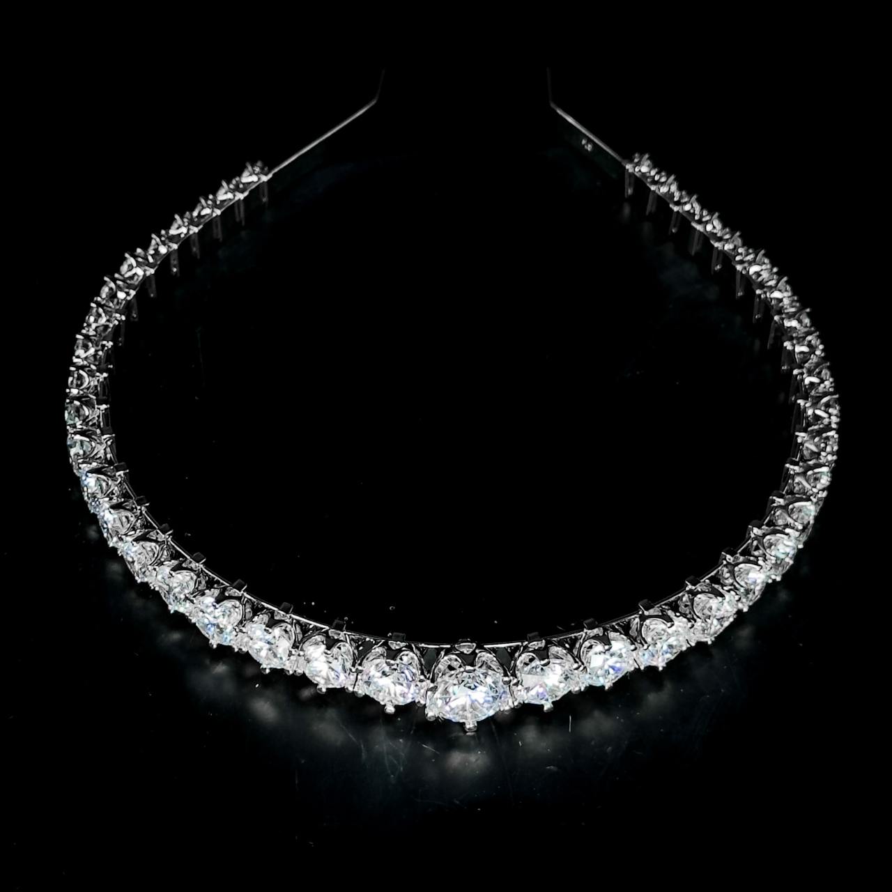 Omnia Imara Silver Hair Band In 925 Silver High Quality Lab Grown Stones