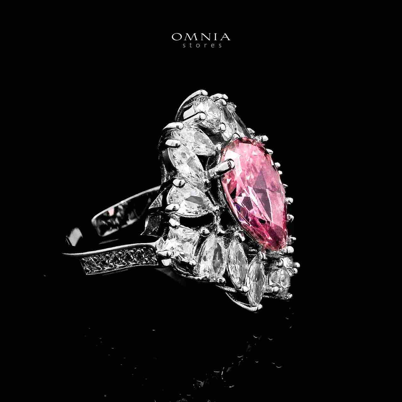 Omnia Suhana Pink Bridal Full Set with High-Quality Simulated Diamonds Rhodium Plated