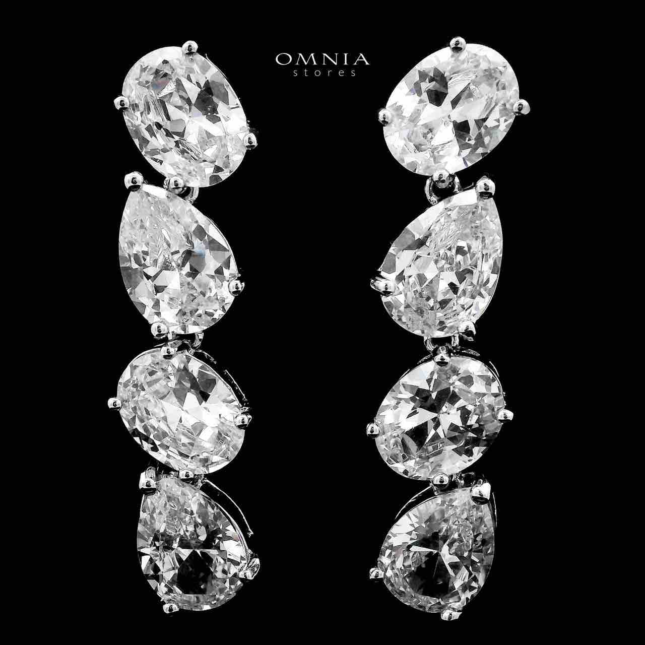 Omnia Lamia White Bridal Full Set with High-Quality Simulated Diamonds Rhodium Plated - OMNIASTORES UAE