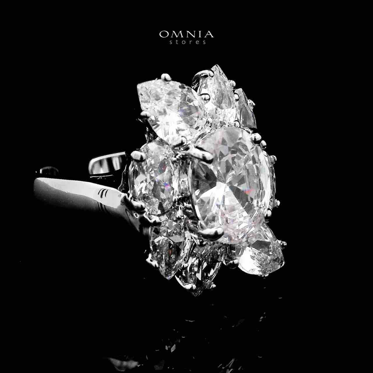 Omnia Lamia White Bridal Full Set with High-Quality Simulated Diamonds Rhodium Plated - OMNIASTORES UAE