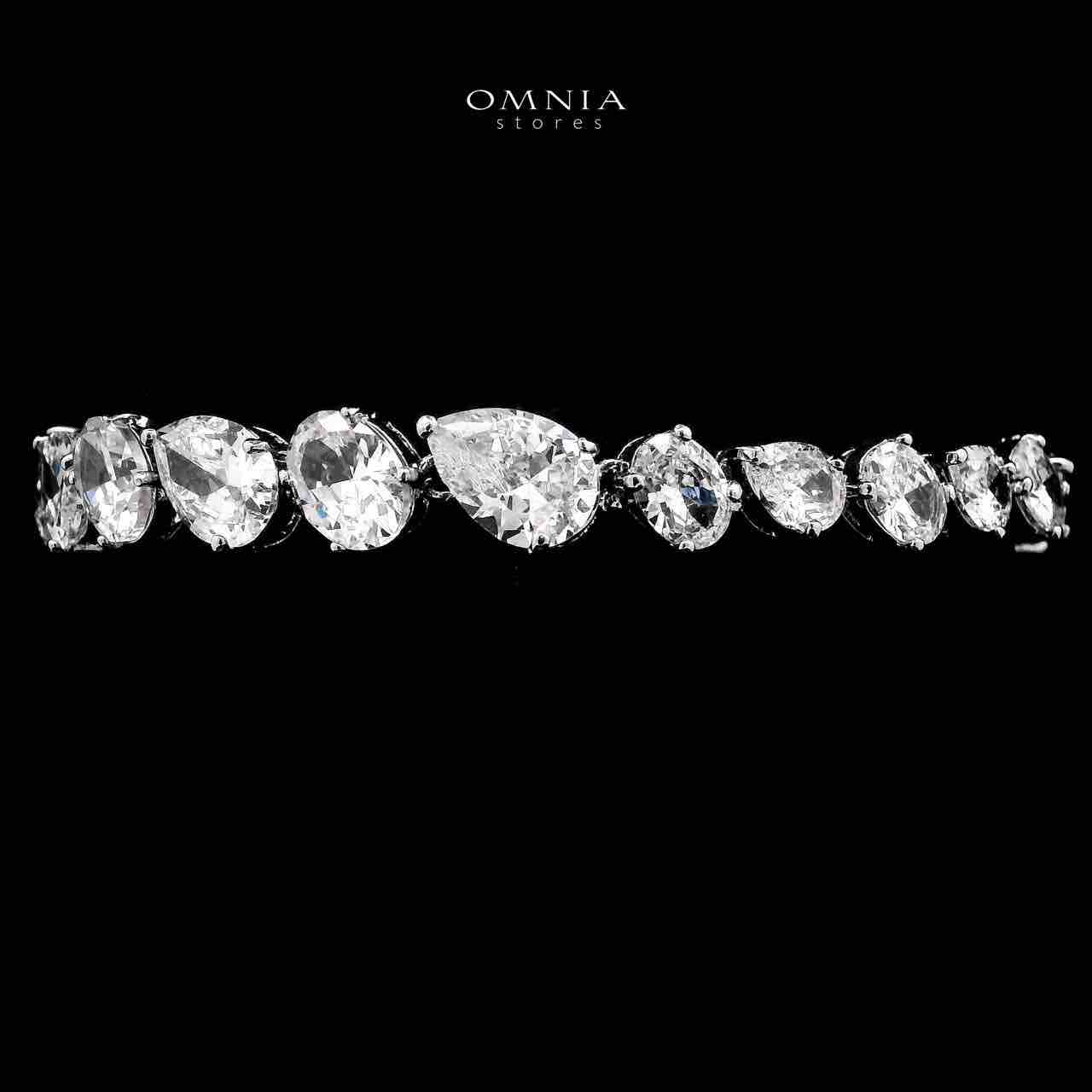 Omnia Lamia White Bridal Full Set with High-Quality Simulated Diamonds Rhodium Plated - OMNIASTORES UAE